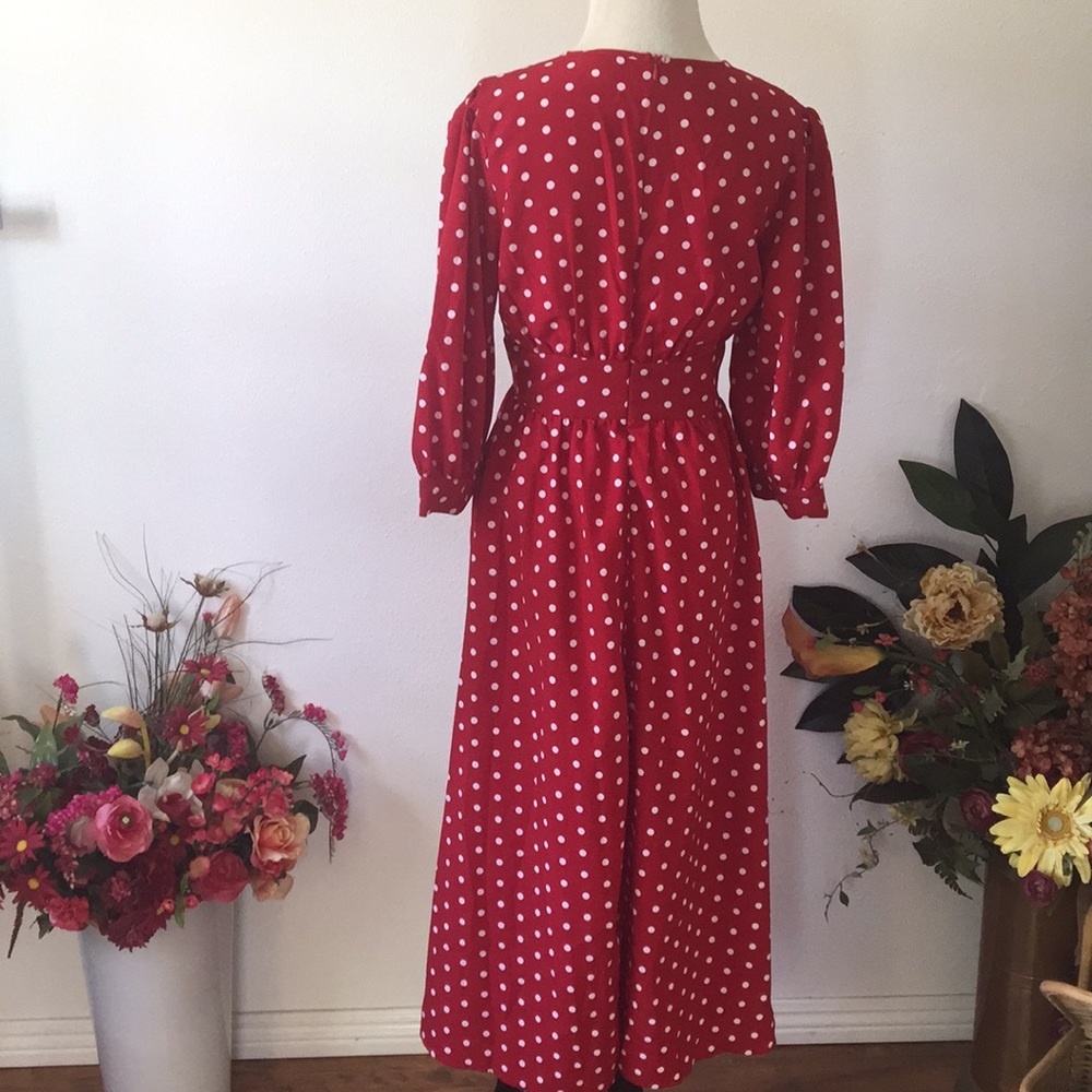 Red with white polka dot Dress - Picture 2 of 7